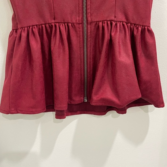 Guess Red Peplum Top with Silver Studs - Picture 4 of 9